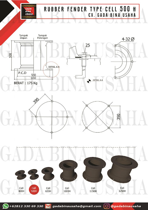 ukuran rubber fender cell