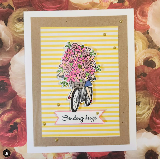 Sending hugs by Tarjetas features Loads of Blooms by Newton's Nook Designs; #inkypaws, #newtonsnook, #valentinescards, #cardmaking