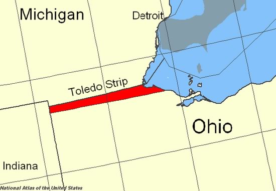running border dispute betwixt Michigan in addition to Ohio was eventually settled through a clandest Toledo War