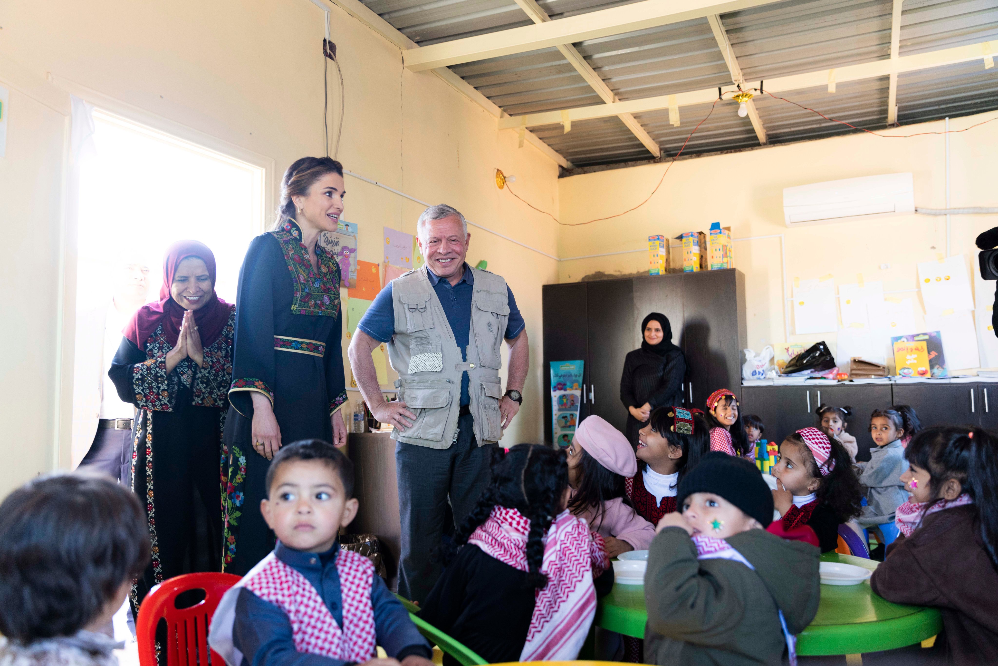 Queen Rania joined King Abdullah II for a visit to Southern Badia