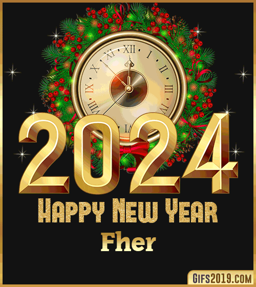 Gif wishes Happy New Year 2024 Fher
