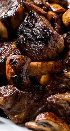 Honey Bourbon Steak Tips