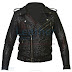 Union Jack Perforated Fashion Leather Jacket