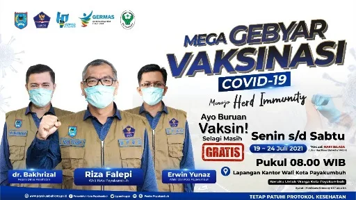 Ayo Ikut! Mega Gebyar Vaksinasi Bakal Dipusatkan Di Balaikota Payakumbuh Selama Seminggu