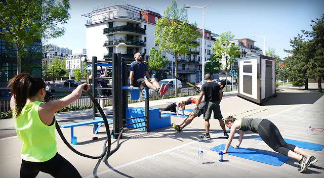 Locker Room Shed at an Outdoor Gym