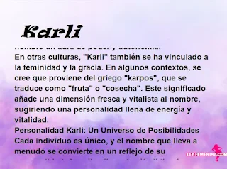 ▷ Significado del nombre Karli (✔)