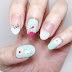 Mint Green and Roses Water Decal Nails