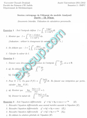 examens corrigés analyse II smpc s2