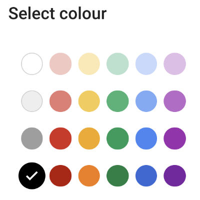 Colour pellets of new blogger interface