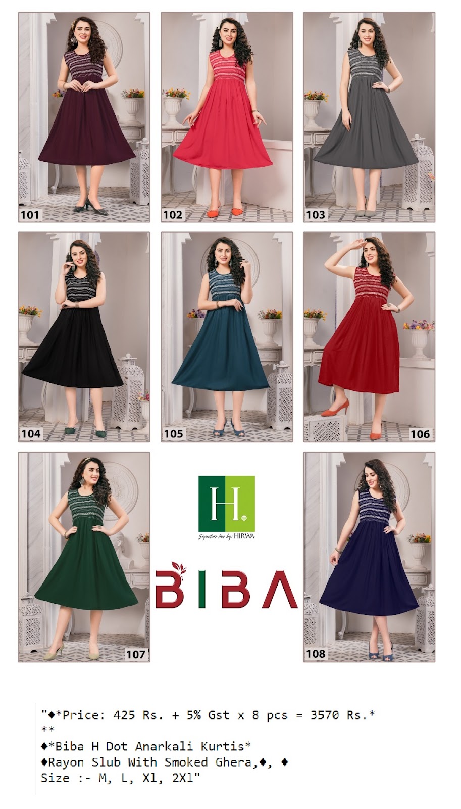 H Dot Hirwa Biba Fancy Rayon Exclusive Flair Kurti Catalog Wholesaler