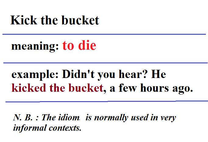 Kick the bucket Meaning in Hindi with Picture, Video & Memory Trick