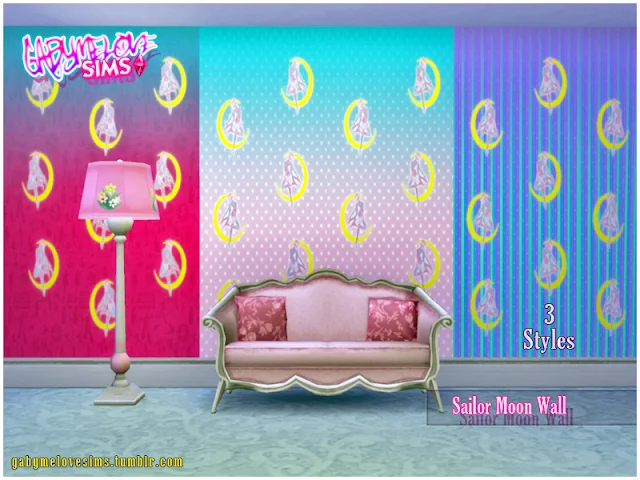 Sailor Moon Wall, Sims 4. By. Gabymelove.