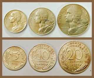 F12 FRANCE (5th REPUBLIC) SET OF 3 DIFFERENT COINS