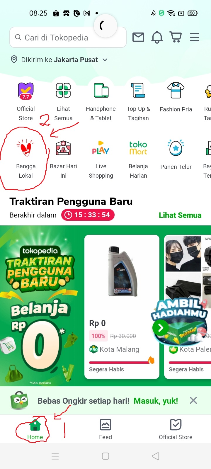 Tampilan Beranda Tokopedia