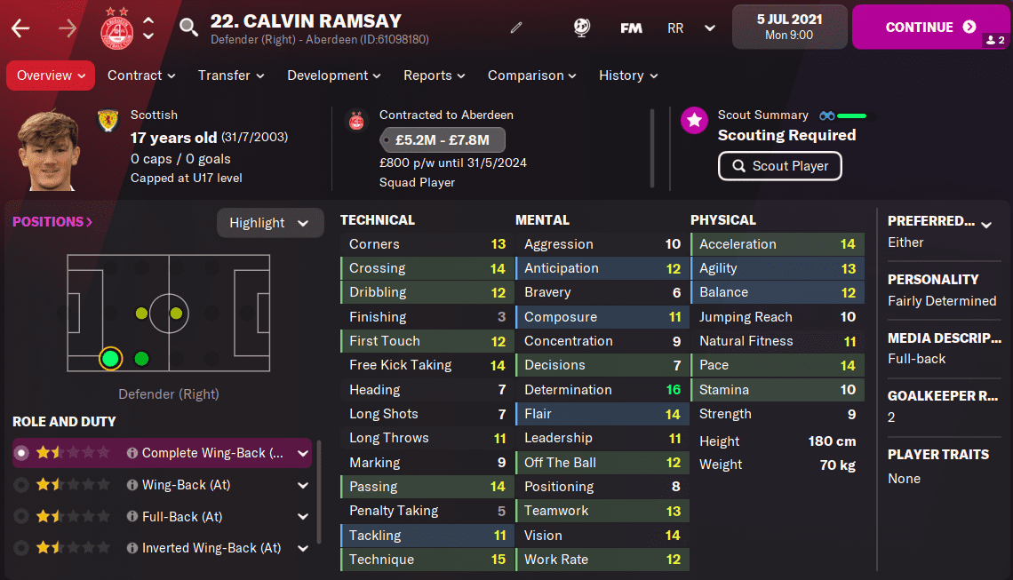 FM22 Calvin Ramsay