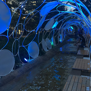 Tokyo Midtown Roppongi foot bath art blue event