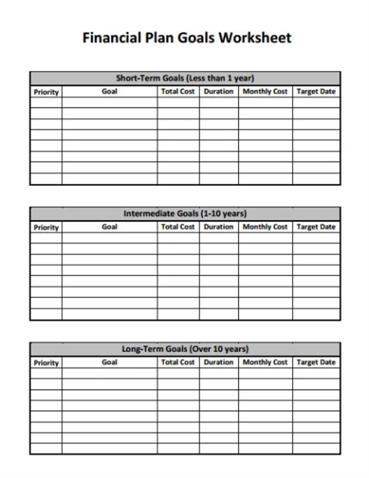 Free Personal Financial Plan Template