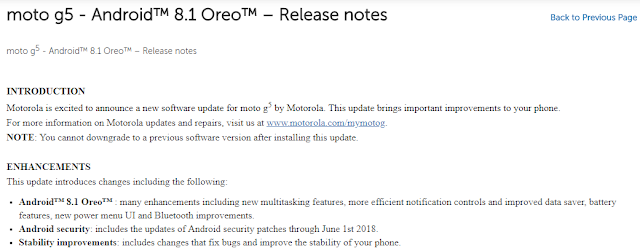 Moto G5 Plus and Moto G5 Android 8.1 Oreo Update is on Its Way