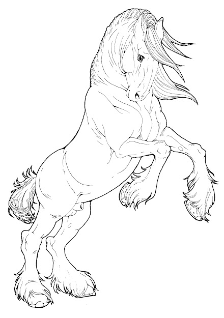 Free Line Art For You To Use Xd Enjoy Exclusive To Harpgfoundies Could  Be Used As  Gypsy Vanner  Clydesdale  Drum Horse  Welsh Cob If You  Use 