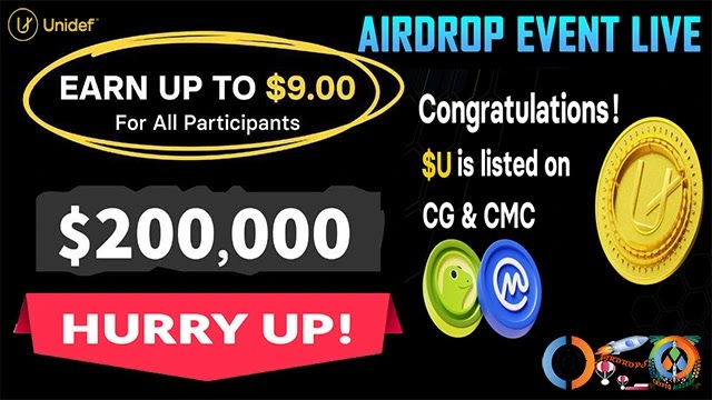 UNIDEF Airdrop of $200K USDT in $U Token Free