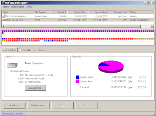 schermata utility deframmentazione Piriform Deflagger