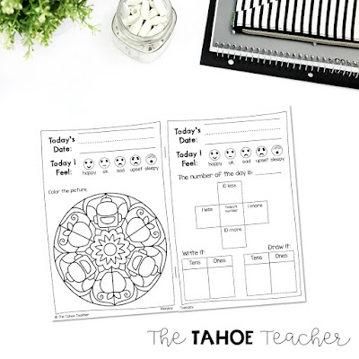 Mindfulness quiet time activities for morning work or calm down time.