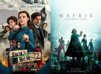 Films vus en novembre : Enola Holmes 2 & Matrix Resurrections