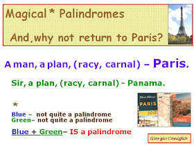 palindromes; novelty; canals; Paris; Panama