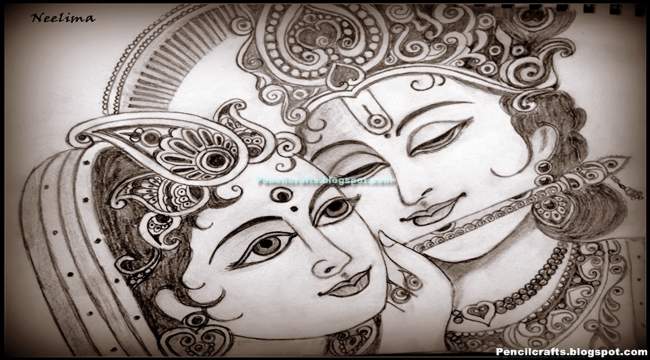 Drawing Of A Hindu God Or Goddess, How To Make Drawing Of God, God Images Drawing