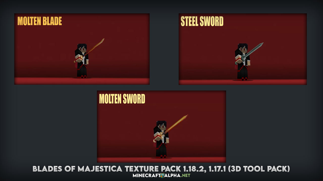 Blades of Majestica Texture Pack 1.18.2, 1.17.1 (3D Tool Pack)