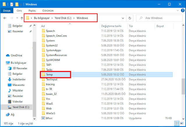 Windows 10'da Geçici Dosyaları Silmenin Farklı Yolları