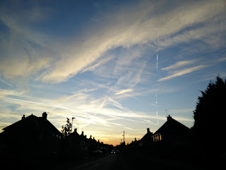 Gorgeous evening sky on the walk home from the pub