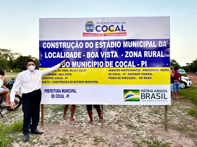 Prefeito Nonatinho assina ordem de serviço para construção de estádio na zona rural de Cocal