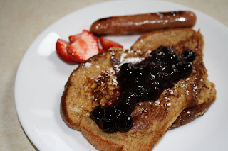 french toast with blueberry sauce