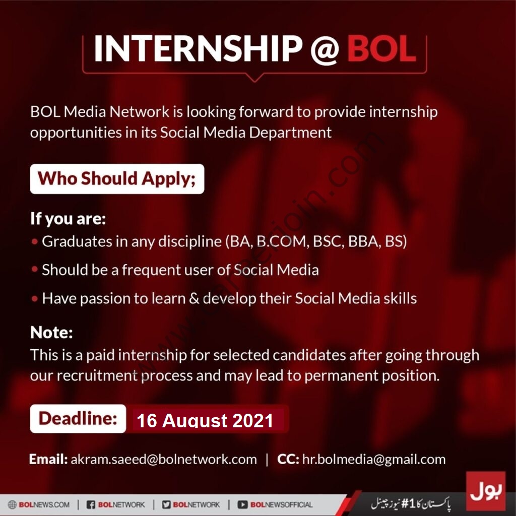 BOL Media Network Internship August 2021