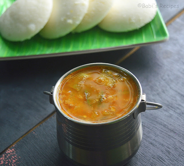 Tiffin Sambar | Moong Dal Sambar | Sambar wirh Freshly Ground Masala | Side dish for Idli/Dosa