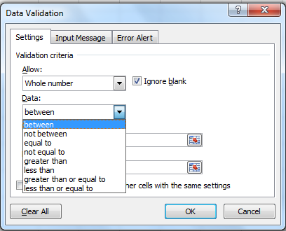 excel- data validation- آداة التحقق من صحة البيانات- اكسل