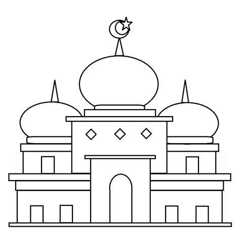 Gambar mewarnai masjid