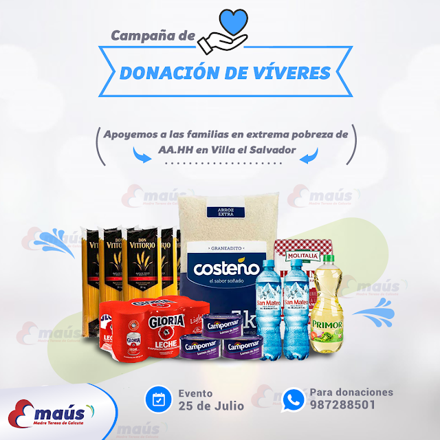 Campaña donación de Alimentos no perecibles para las familias de AA.HH en Villa el Salvador