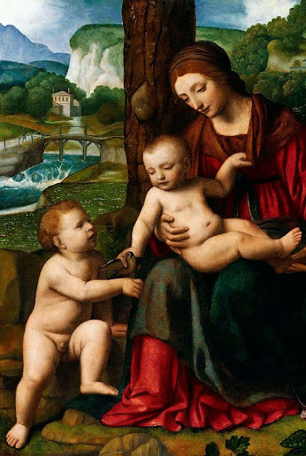 Bernardino Luini Мадонна с младенцем и Иоанном Крестителем