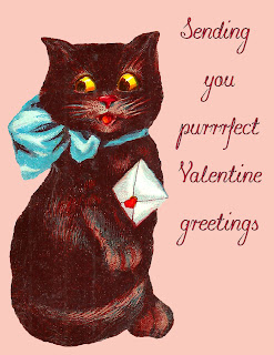 valentine greeting image printable black cat love note design