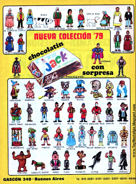 Chocolatín JACK con sorpresa 1979 - FelFort (publicidades argentinas juguetes, golosinas y útiles)