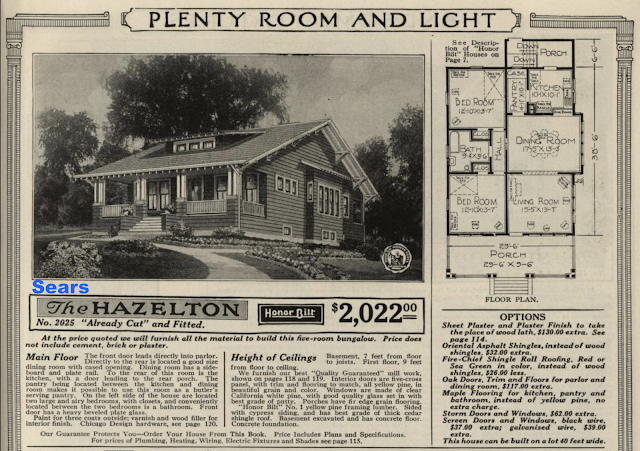 catalog image of the Sears Hazelton, 1921 catalog