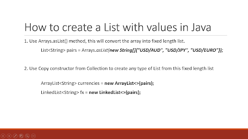 Javarevisited How To Declare And Initialize A List With Values In Java Arraylist Linkedlist Arrays Aslist Example