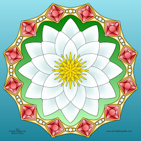 Waterlily and Ruby mandala for July