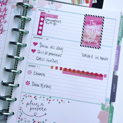 Happy Planner weekly layout. Happy Planner monthly spread layout. Functional horizontal layout