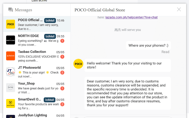POCO's chat to my inquiry