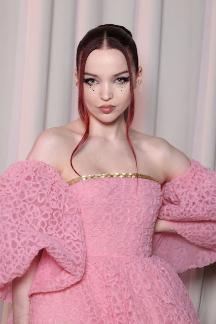 Dove Cameron Beautiful in Pink Dress at Giambattista Valli Haute Couture Spring Summer 2023