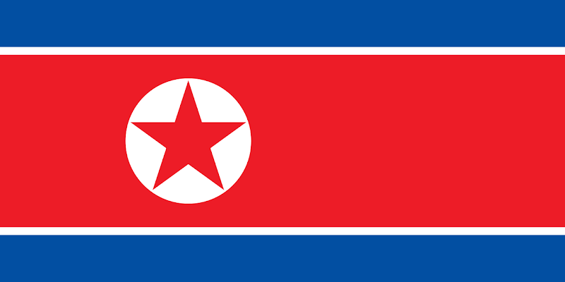 Logo Gambar Bendera Negara Korea Utara PNG JPG ukuran 800 px