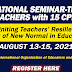 International Seminar-Training for Teachers with 15 CPD Units (Aug. 13-15, 2021) Register Here